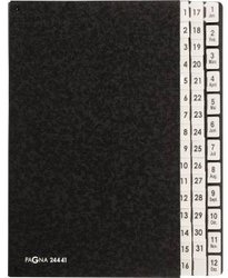 Folder PAGNA  czarny DIN A4 Ilość przegródek: 44 1-31, 1-12, St. - Grudz.