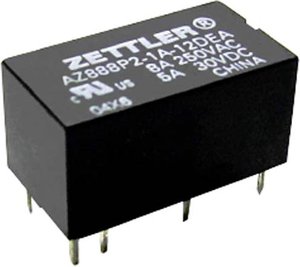 Przekaźnik drukowany Zettler Electronics AZ888-1A-12DE, monostabilny, 1 cewka, 240 V/DC, 8, 1 szt.