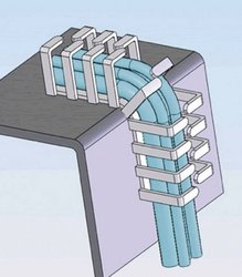 Elastyczny uchwyt do kabli Richco RX2020-4, (D x S x W) 500 x 20 x 20 mm, szary, Zawartość: 1 szt.