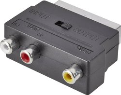 Przejściówka, adapter Cinch, SCART SpeaKa Professional SP-7870340, [3x złącze żeńskie RCA/cinch - 1x złącze męskie SCART]