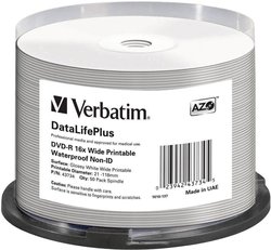 Verbatim DVD-R 4,7 GB 16 x 50 mm wrzeciona do nadruku DVD-R Verbatim 43734 50 szt.