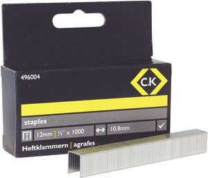 Zszywki C.K 496004, N/A, Wymiary (D x S) 12 mm x 10.5 mm, 1000 szt.