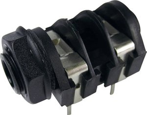 Złącze męskie jack 6,35 mm CL1174A Cliff CL1174A złącze żeńskie do wbudowania poziomego Ilość styków: 2 mono czarny 1 szt.
