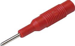 Adapter wtyczka 2 mm pin + 4 mm gniazdo, czerwony