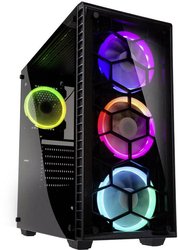 Kolink Observatory RGB Midi Tower Obudowa do komputera  czarny z 4 wentylatorami LED, z okienkiem, z filtrem przeciwkurzowym, z beznarzędziową instalacją dysków