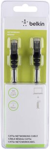 Kabel LAN Belkin A3L793BT01MBKHS, 1 szt., RJ45, CAT 5e, S/FTP, 1.00 m, czarny
