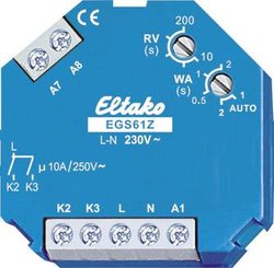Przełącznik grupowy impulsowy do sterowania centralnego, styk 1 + 1 NO bezpotencjałowy 10A / 250V AC Eltako 61200430 Przełącznik przepięciowy EGS61Z-230V, 16 A