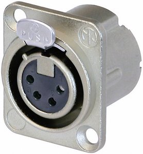 Złącze XLR montażowe żeńskie Neutrik, NC4FD-LX
