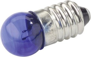 Żarówka kulista Barthelme, E10, 3,5 V, 0,2 A, 0,7 W, niebieska