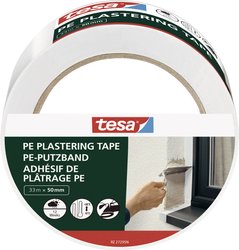 tesa Putzband PE — samoprzylepna taśma tynkarska z wysokiej jakości materiałem nośnym PE — do ochrony podczas tynkowania na zewnątrz — odporna na temperaturę — biała — 33 mx 50 mm Taśmy tynkarska tesa  55485-00000-00 PE Putzband (D x S) 33 m x 50 mm 33 m