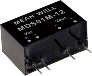 Moduły konwertera DC/DC serii MEANWELLL Seria MDS01 SIP/SIL7 Obudowa Pojedyncze wyjście Stosunek napięcia wejściowego: 1:1 Moc: 1W nieregulowany Medyczny Moduł przetwornicy DC/DC Mean Well MDS01N-15 MDS01N-15, 1 W, 67 mA, 1 szt.
