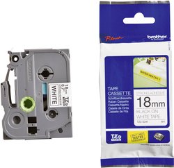 Taśma do nadruku TZE wyjątkowo silnie klejąca, laminowana Brother TZES241, 18 mm x 8 m, Kolor taśmy: biały / Kolor nadruku: czarny