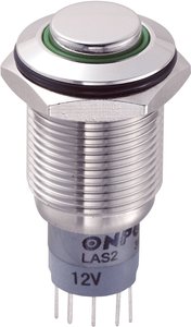 Przycisk wandaloodporny chwilowy TRU COMPONENTS LAS2GQH-11E/G/12V/S/P, 1 x wł/(wł), 1 szt.