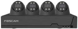 Foscam FN9108E-T4-2T 8-kanałowy zestaw do monitoringu 3K 5 MP PoE (czarny) z 4 kamerami monitorującymi Foscam  FN9108E-T4-2T black LAN IP-Zestaw monitorujący 8-kanałowy z 4 kamerami 3840 x 2160 px