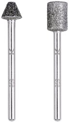 Zestaw pisaków diamentowych do szlifowania, cylindryczny i stożkowy, 2-częściowy. Zestaw końcówek do szlifowania Wolfcraft  5989000  1 zest.