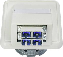 Gniazdo przyłączeniowe LWL OAD/S z 2xST/SC duplex, zamontowane, alpejska biel Złącze żeńskie do światłowodu Telegärtner H02051C0515, 1 szt.