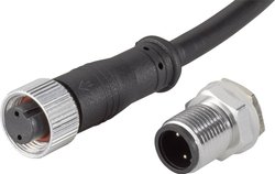 Złącze męskie okrągłe konfekcjonowane TRU COMPONENTS 1229336, styki:2, 250 V, 7 A, 1 szt.