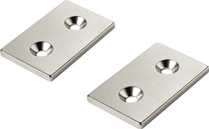 TRU COMPONENTS W40L25T5-2M4 Magnes trwały prostokątny N35   Maksymalna temperatura graniczna: 80 °C