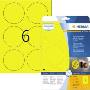 Herma 8035 Etykiety foliowe 85 x 85 mm Folia poliestrowa żółty 150 szt. Bardzo mocny Drukarka Laserowa, Drukarka Laserowa, kolorowa, Kopiarka, Drukarka z funkcją kopiowania w kolorze