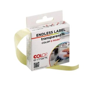 Etykiety ciągłe COLOP e-mark przezroczyste - 14 mm x 8 m Etykiety (ciągłe) Colop endless labels 155362, 1 szt.