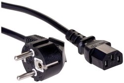 Kabel Akyga AK-PC-06A [1x złącze żeńskie IEC C13 - 1x złącze męskie z uziemieniem] 3.00 m