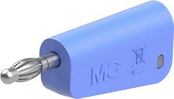 Pojedyncza wtyczka 4 mm całkowicie niebieska Stäubli LQ-4N-30 Wtyk laboratoryjny 1 szt.