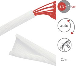 Wąż kablowy z oznaczeniem kabla Samozamykający się Można przyciąć na wymiar Elastyczna i wytrzymała biała rurka kablowa LTC o długości 25 m  Wąż kablowy   Label the Cable PRO 5120   biały