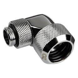 Złącze sopla Alphacool 90 stopni G1/4 cala AG do twardej rurki o średnicy zewnętrznej 16 mm - obrotowe, błyszczące srebro Przyłącze kątowe wody chłodzącej Alphacool Eiszapfen Anschluss 90 Grad G1/4 Zoll AG auf 16mm AD Hardtube