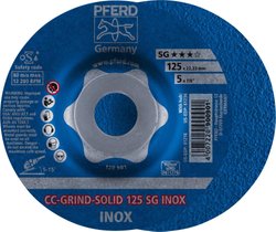 PFERD 64186125 Cc-Grind-Solid Sg Inox Tarcza tnąca wygięta Średnica 125 mm Średnica otworu 22.23 mm  10 szt.