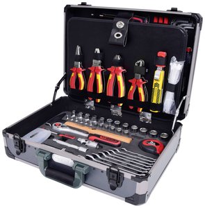 Walizka narzędziowa dla elektryków 1/4&quot,+1/2&quot,, 128 szt. Zestaw narzędzi KS Tools 911.0628