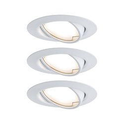 Oprawa wpuszczana LED Base Coin zestaw podstawowy obrotowa okrągła 90mm 20° Coin 3x5W 3x350lm 230V 3000K biała Lampa do zabudowy Paulmann Base 93423 Zestaw 3-elementowy 15 W 370 lm