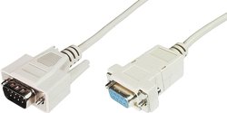 Kabel szeregowy Digitus AK-610202-020-E, [1x złącze męskie D-SUB 9-pin - 1x złącze żeńskie D-SUB 9-pin], 2.00 m Kabel szeregowy Digitus AK-610202-020-E, [1x złącze męskie D-SUB 9-pin - 1x złącze żeńskie D-SUB 9-pin], 2.00 m