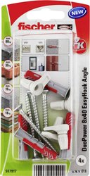 Fischer DuoPower 8x40 EasyHook Angle K (4) Zestaw kołków   557917 1 zest.