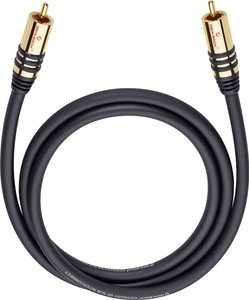 Cinch Audio Kabel [1x złącze męskie RCA/cinch - 1x złącze męskie RCA/cinch] 5.00 m czarny pozłacane styki Oehlbach NF Sub