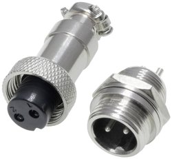 Złącze męskie okrągłe 453541, styki:2, 250 V/AC, 4 A, 1 zest.