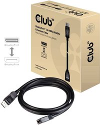 Adapter przedłużający Club 3D DisplayPort 1.4 HBR3 8K60 m, złącze męskie/złącze żeńskie, 2 m. Przedłużacz DisplayPort club3D DisplayPort-Kabel 1.4 Verlängerungskabel CAC-1022, 2.00 m