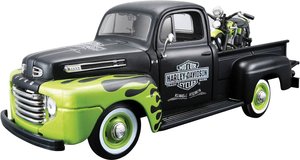 Model samochodu Maisto Ford Pick Up F1 ´48 und Modellmotorrad FL Panhead Harley Davidson