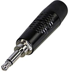 2-biegunowy wtyk jack 3,5 mm, obudowa chromowana na czarno, styki posrebrzane Złącze męskie jack 3,5 mm Rean AV RTP2C-BAG RTP2C-BAG, złącze męskie, 1 szt.