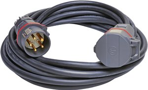 Walther Werke 39100502250100 zasilanie przedłużacz  16 A czarny 25.00 m