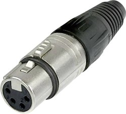 Złącze męskie XLR NC4FX Neutrik NC4FX złącze żeńskie proste Ilość styków: 4 srebrny 1 szt.