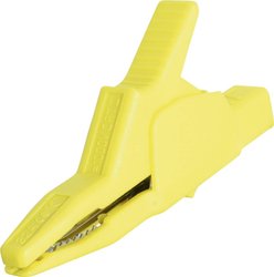 Zabezpieczone złącze krokodylowe złącze wtykowe, 4 mm CAT II 1000 V żółty SKS Hirschmann AK 2 B 2540 I