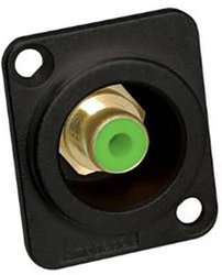 Złącze męskie RCA/Cinch Amphenol ACJB-GRN, złocony, złącze żeńskie z kołnierzem, 1 szt.