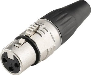 Złącze męskie XLR Hicon HI-X3CF-V, posrebrzany, złącze, proste, 1 szt.
