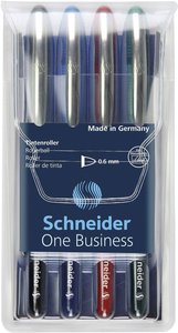 Pióro kulkowe Schneider One Business 0.6 mm niebieski, zielony, czerwony, czarny