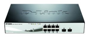 D-Link DGS-1210-08P/E Smart zarządzalny gigabitowy switch PoE (8 portów 10/100/1000 Mbit/s BASE-T PoE, 2 x slot SFP, moc 65W PoE, metalowa obudowa) D-Link DGS-1210-08P/E Switch sieciowy RJ45/SFP  8+2 Porty 20 GBit/s funkcja PoE
