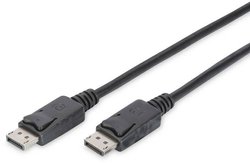 Kabel DisplayPort Digitus DB-340100-030-S DB-340100-030-S, pozłacane styki, ekran foliowy, ekran pleciony, ekranowany, okrągły, ekranowany, potrójne ekranowanie, 3.00 m