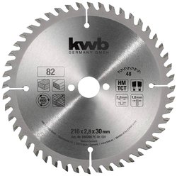 Precyzyjne tarcze do pił tarczowych do pił tarczowych Ø 216 x 30 mm Tarcza tnąca kwb  216 x 30 mm 1 szt.