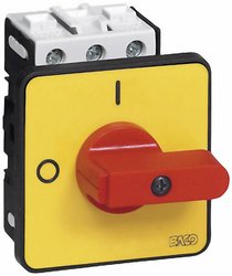 Przycisk zasilania 25 A 1 x 90 ° żółty, czerwony BACO BA172002 BA0172002 1 szt.