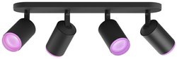 Philips Hue White & Col. Amb. Fugato spot 4-skrzydłowy czarny 4 x 350lm Reflektor ścienny LED Philips Lighting Fugato Hue 5063430P7 22.8 W