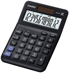 Casio MS-20F  Kalkulator stołowy czarny Wyświetlacz: 12 bateryjne, energią słoneczną (S x W x G) 101 x 148.5 x 27.6 mm